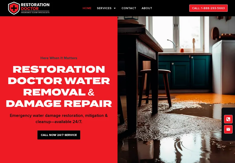 Restoration Doctor homepage design